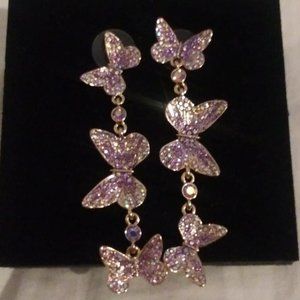 Betsey Johnson Butterfly Drop and Dangle Earrings